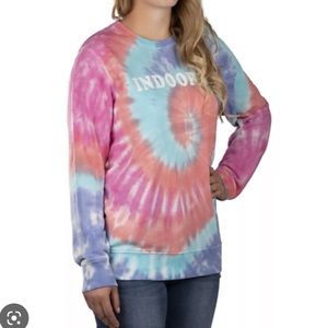 Modern Canvas Indoorsy Tie Dye Sweat Shirt Women pink blue NWT